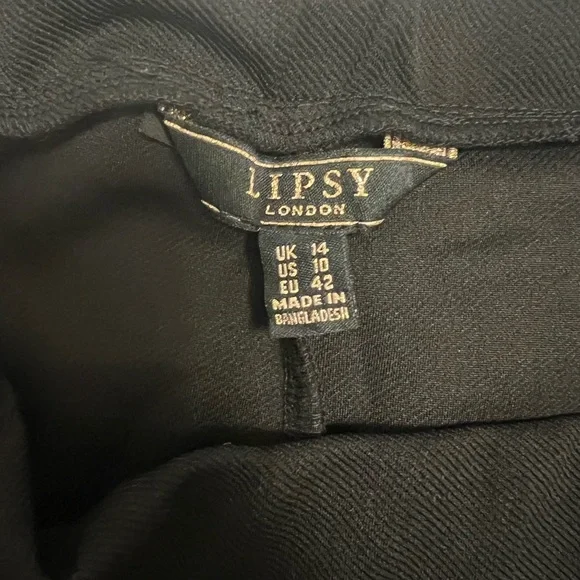 Lipsy London Black Wide Leg Trousers Pleated High Waist US 10 UK 14 - Picture 6 of 8